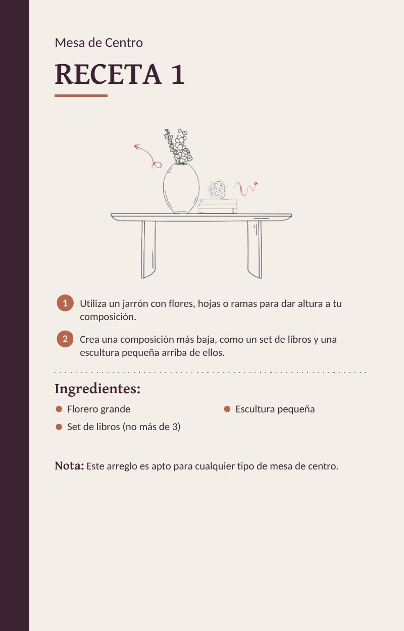 Página real del ebook: receta para mesa de centro