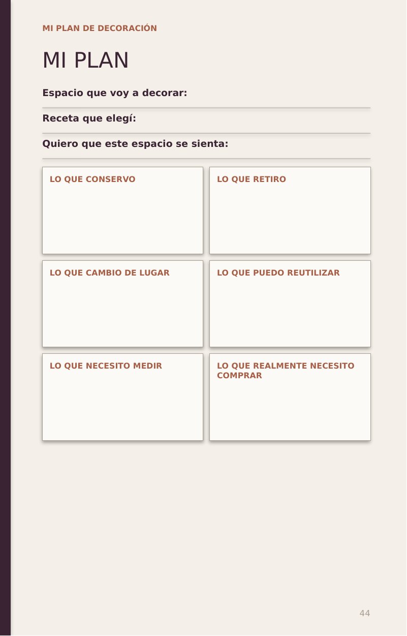Página real del ebook Decora con IA: mi plan de decoración